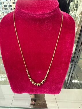 Gold tone Bead Necklace - Elegant Women’s Jewelry